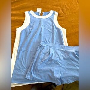 Linen dress and shorts set